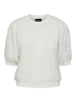 Pieces PCFEE SS O-NECK KNIT Cloud Dancer 17145408