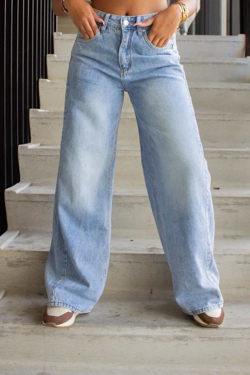 \NAMELESS Wide leg jeans middel blue A737