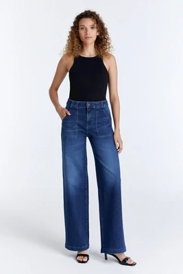 Cup of Joe denim wide leg Dark Blue Lulu