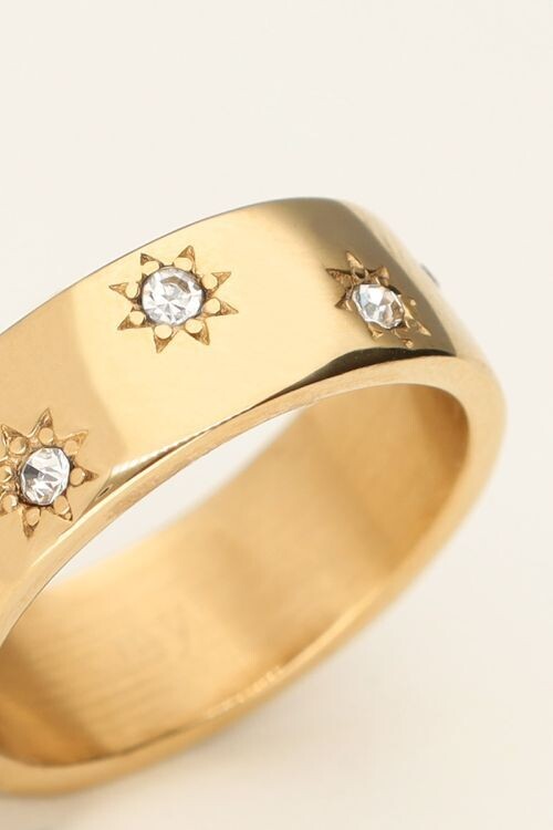 My Jewellery Ring white strass goud MJ09447