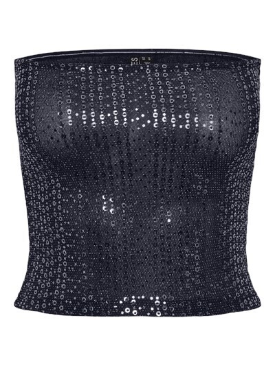 Pieces PCSIDDY TUBE TOP Black/Silver sequins 17143897