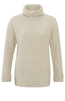 YaYa Rib stirch turtleneck sweater BEIGE 01-000301-310
