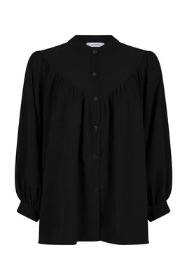 Ambika blouse satijn 3/4 mouw zwart 113C03