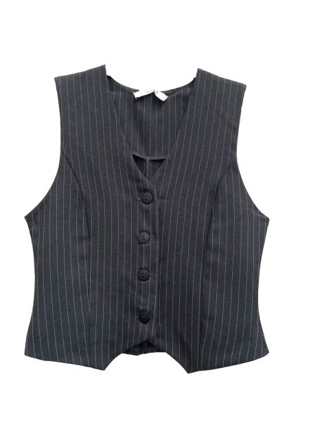 Sisters Point Coa vest grey pinstripe 16935