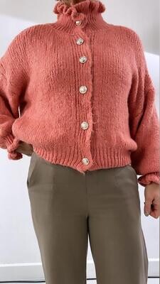 Ambika vest doorknoop zalm 30650