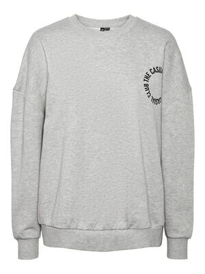 Pieces PCJYLLO LS O-NECK SWEAT MM Light Grey Melange 17148452
