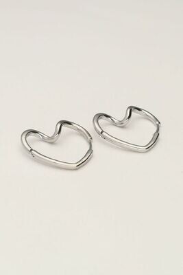 My Jewellery Earring swirl heart zilver MJ10308
