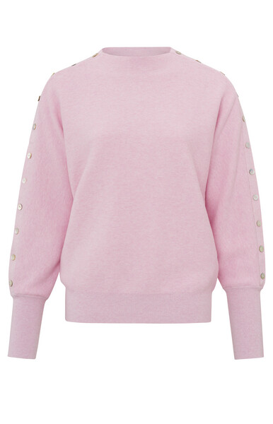 Yaya Button detail sweater ls LADY PINK MELANGE 01-000178-402