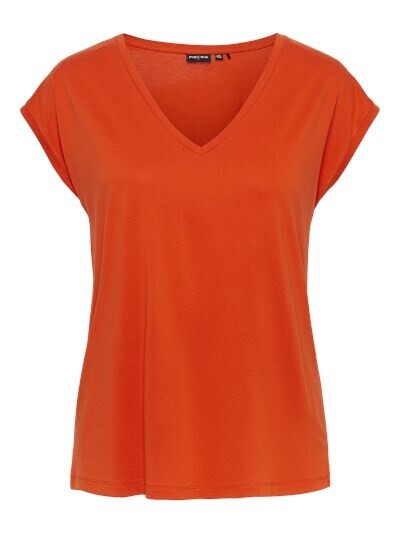 Pieces PCKAMALA TEE NOOS Tangerine 17095260