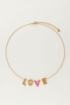 My Jewellery Necklace letters love pink goud MJ10189