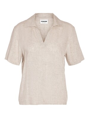 Noisy May NMLEILANI S/S POLO TOP WVN NOOS Natural 27028730
