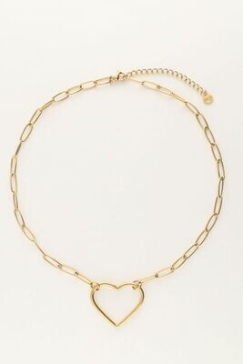 My Jewellery Necklace chain heart goud MJ10107