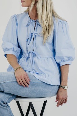 Ambika Blouse strik streep Light Blue C80387