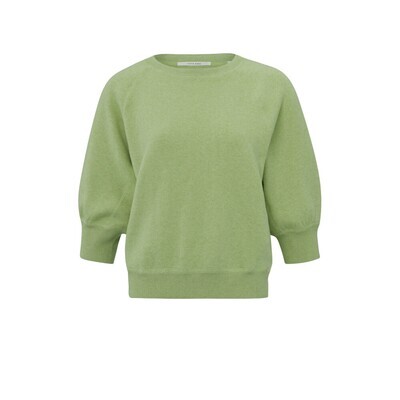 Yaya Sweater with raglan sleeves TENDRILL GREEN MELAN 01-000225-403