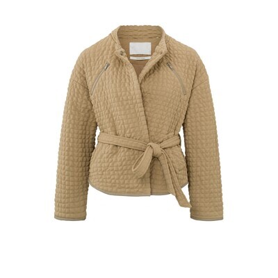Yaya Woven quilted jacket with zipp Sandshell/SNAKE 02-001022-403