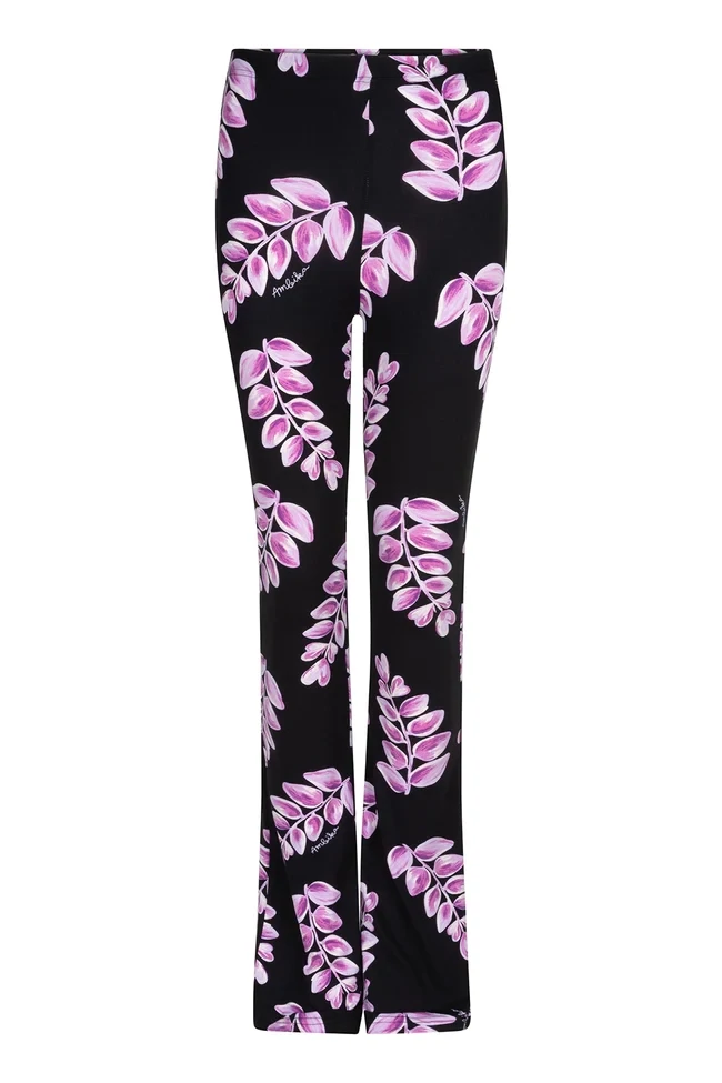 Ambika Soft flair pant Elin branch heart/black Elin-24