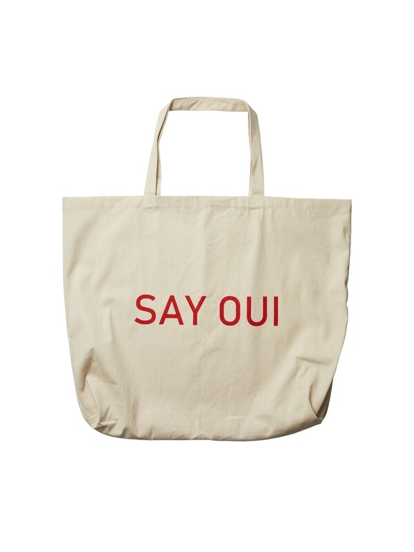 Pieces PCMIKRALI TOTE BAG PA BC Raw Cotton/SAY OUI I 17148203