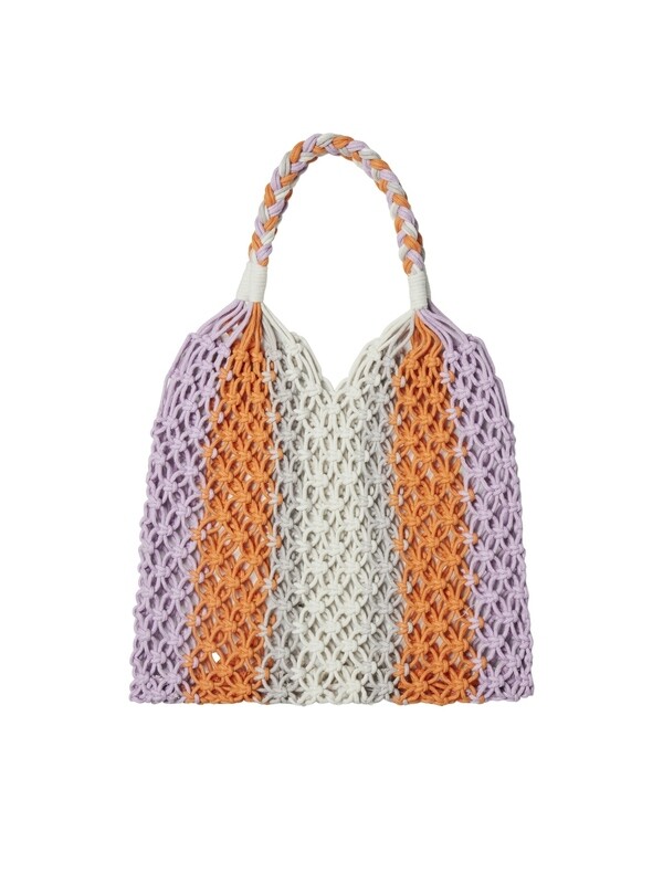 Pieces PCANILIANA CROCHET SHOPPER Cloud Dancer/Nasturt 17149487