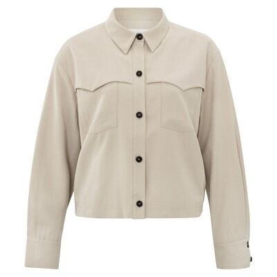 Yaya Woven jacket with pockets and LIGHT TAUPE 02-001025-404