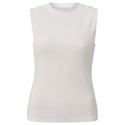 Yaya Structured singlet with rib in OFF WHITE 01-729025-404