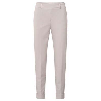 Yaya Jersey tailored trousers with WHITE SAND 01-309118-404