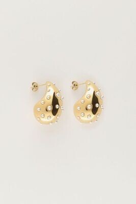 My Jewellery Earrings big drop with pearls Gold MJ10707