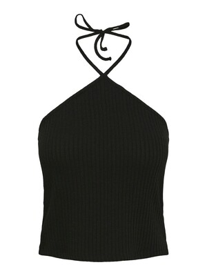 Pieces PCALICIA SL SHORT HALTER NECK TOP B: Black 17145702