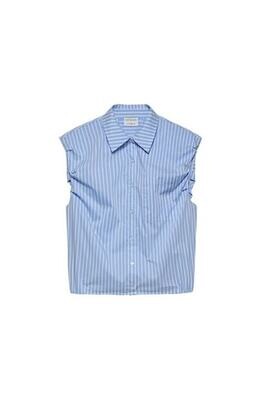 Catwalk Junkie Cropped sleeveless blouse Blue 2402026212