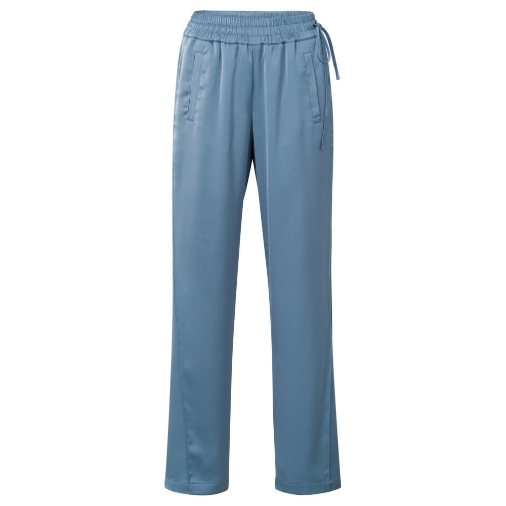 Yaya Woven satin wide leg trousers INFINITY BLUE 01-301121-404