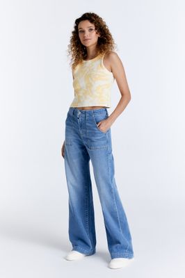Cup Of Joe Denim high waist wide leg Light Blue Lulu