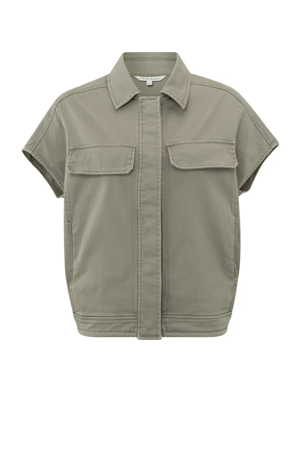 Yaya Sleeveless blouse jacket ARMY GREEN 01-201089-405