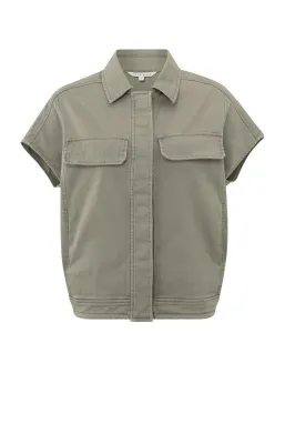 Yaya Sleeveless blouse jacket ARMY GREEN 01-201089-405