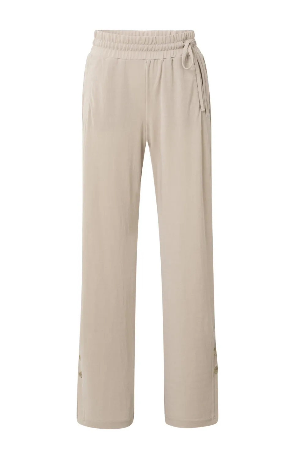 Yaya Jersey wide leg trousers with LIGHT TAUPE 01-309061-405