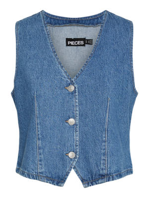 Pieces PCSKY VEST Medium Blue Denim 17148809