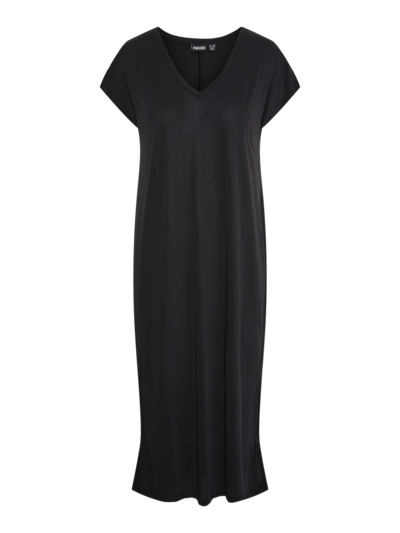 Pieces PCANORA SS V-NECK MIDI DRESS BC Black 17148785