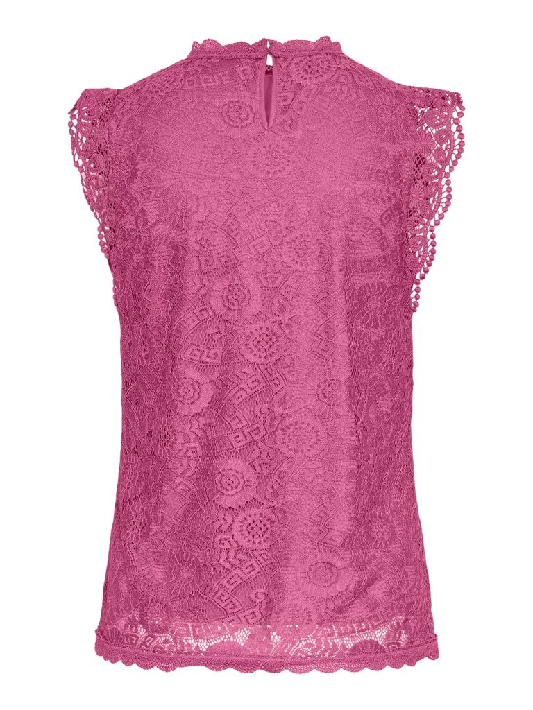 Pieces PCOLLINE SL LACE TOP NOOS Ibis Rose 17120454