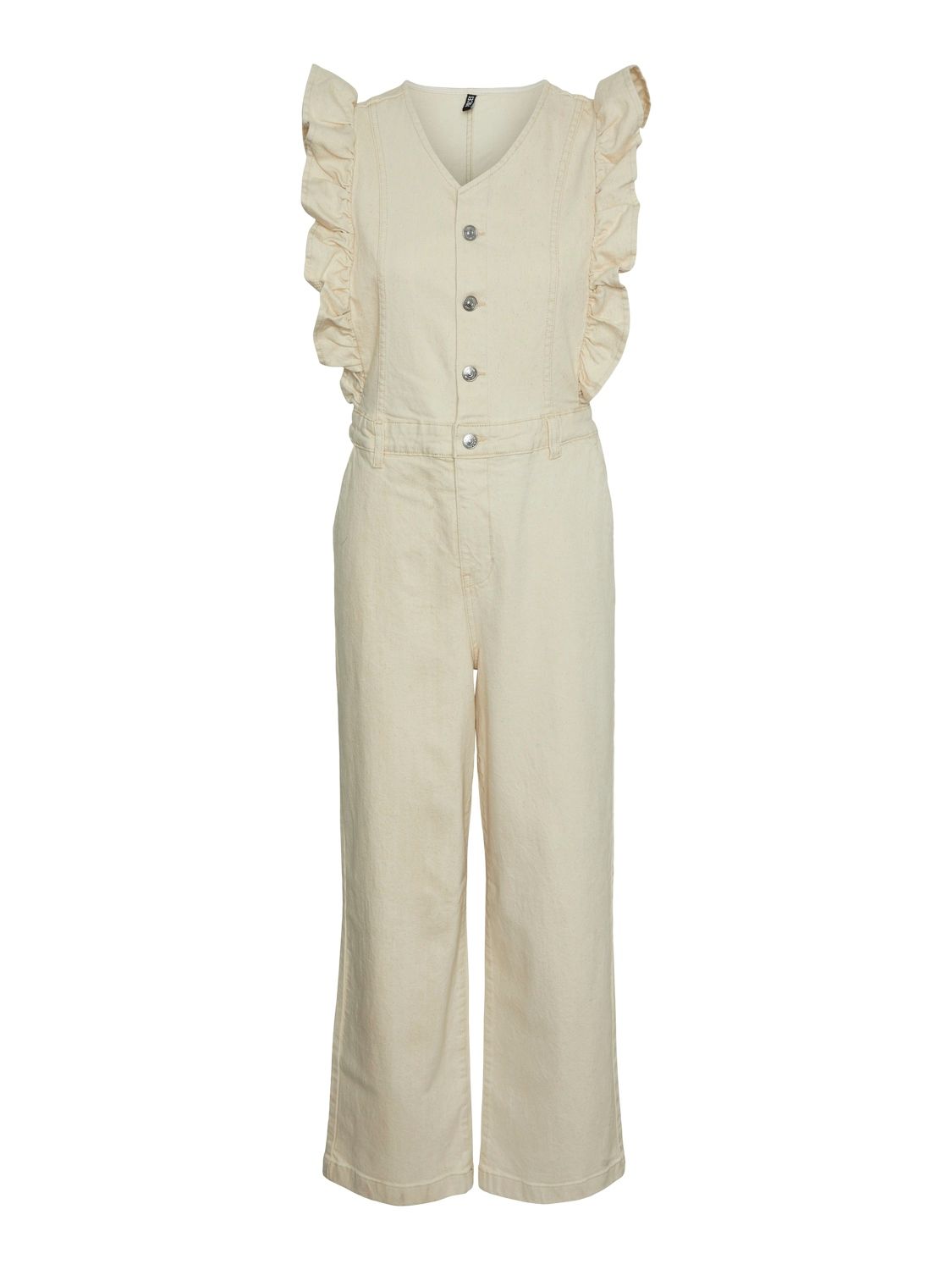 Pieces PCMUJI SL DENIM UNDYED JUMPSUIT PA Raw Cotton 17147918
