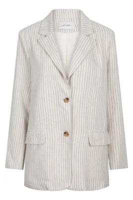 Ambika Blazer linnen streep Off White Lio