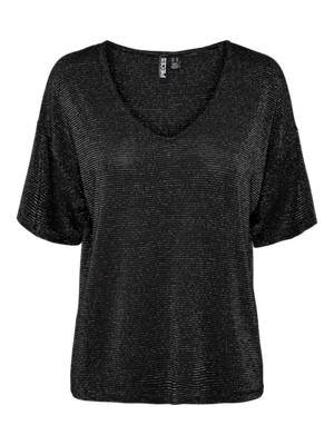 Pieces PCBILLO OVERSIZED TEE LUREX STRIPES: Black/BLACK LUREX 17146304