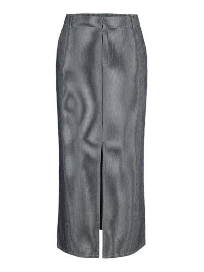 Noisy May NMBLINK NW LONG SLIT SKIRT Navy Blazer/White 27030791
