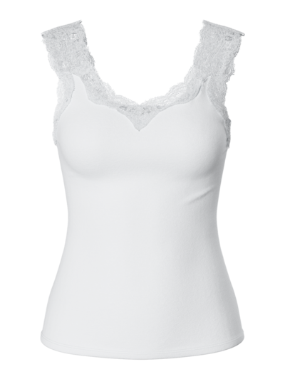 Pieces by Bestseller PCBARBERA LACE TOP NOOS Bright White 17106017