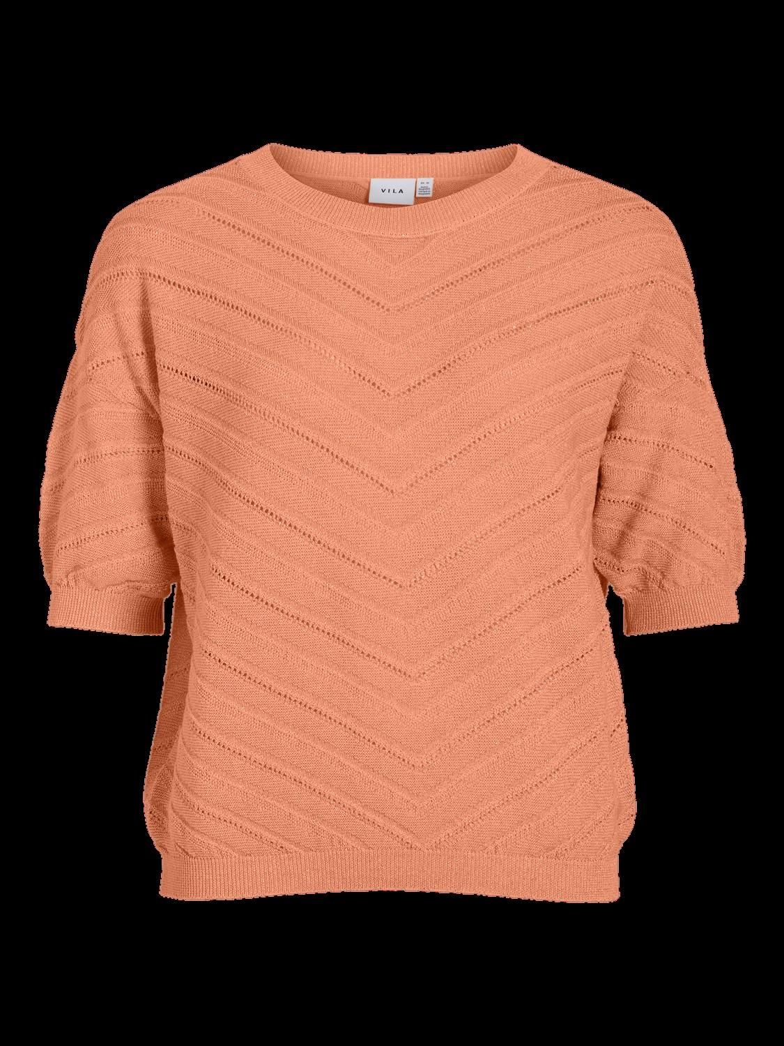 Vila VIESTY BOATNECK 2/4 GLITTER KNIT TO: Shell Coral/LIGHT GO 14094921