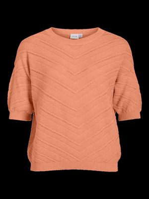 Vila VIESTY BOATNECK 2/4 GLITTER KNIT TO: Shell Coral/LIGHT GO 14094921