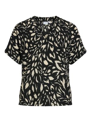 Vila VILAYA BEA V-NECK S/S TOP/DFS Black Beauty/BEA EGG 14097538