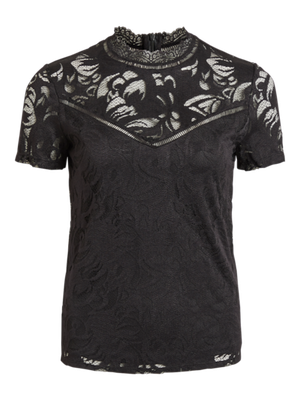 VILA VISTASIA S/S LACE TOP - NOOS Black 14049852