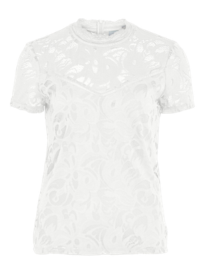 VILA VISTASIA S/S LACE TOP - NOOS Cloud Dancer/TIANA COMBO 14049852