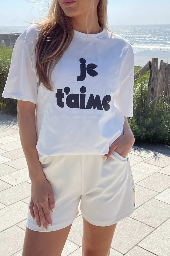 Ambika Tshirt tekst White Je Taime