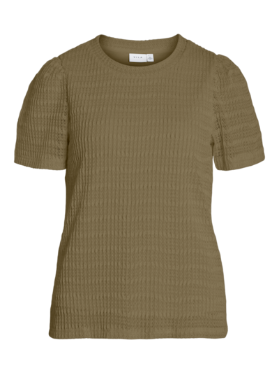 Vila VICARBA O-NECK S/S TOP/R Gothic Olive 14099035