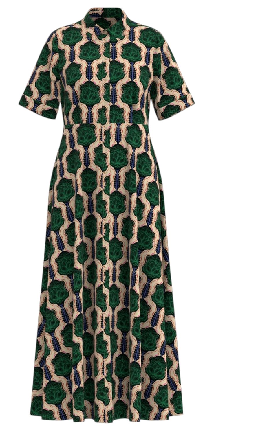Object OBJEMMI 2/4 LONG SHIRT DRESS 134 Treetop/White sand 23044973
