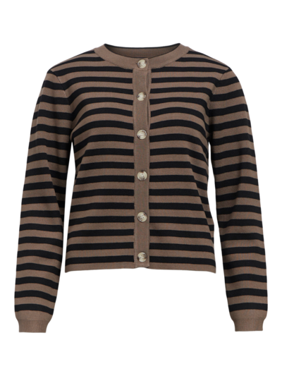 Object OBJESTER SLI L/S KNIT CARDIGAN NOOS Morel/Black 23044627